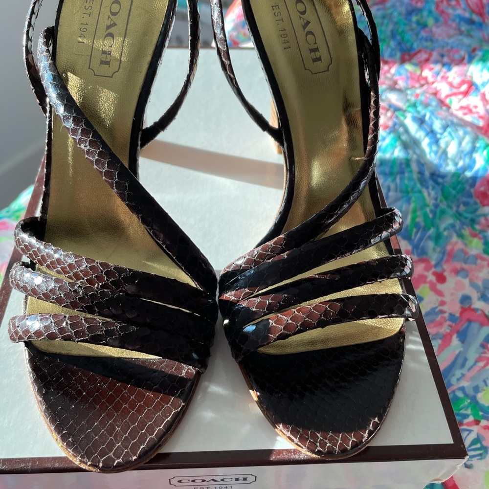 Coach python brown sandals NIB! 🤩🤩 - Picture 2 of 4